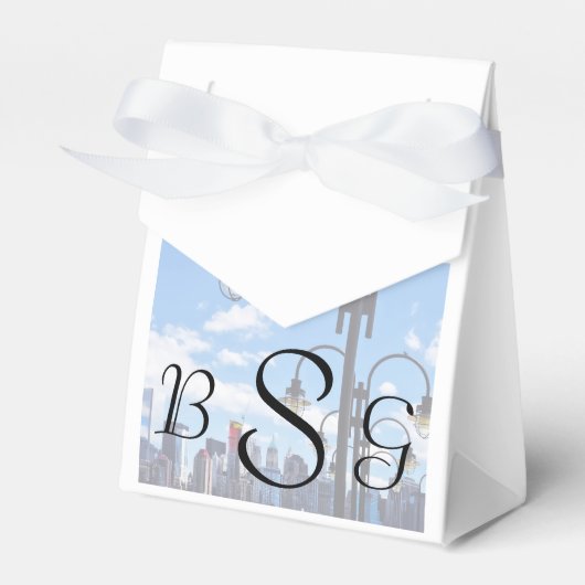 NY - Skyline gezien van het vrijheidspark Bedankdoosjes (Voorkant Zijde)