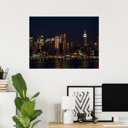 NY Skyline Uitzicht Poster (Thuiskantoor)