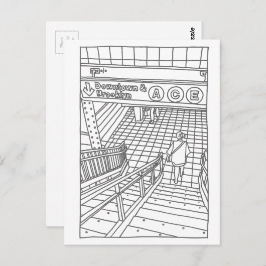 NY Subway Briefkaart (Voorkant / Achterkant)