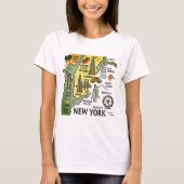 NY vintage reiskaart T-shirt (Voorkant)
