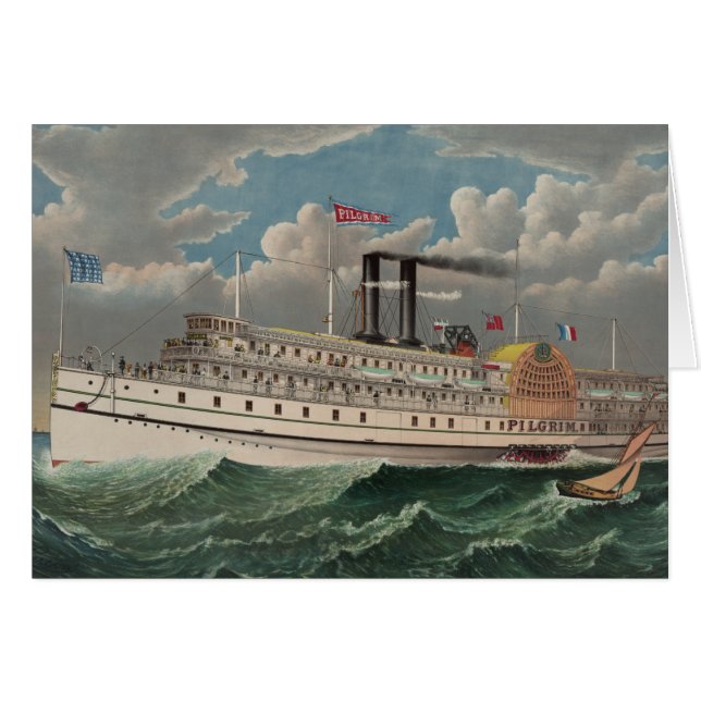 NY Voyage Grand Paddlewheel Stoomboot De Pelgrim (Voorkant Horizontaal)