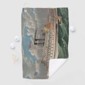 NY Voyage Grand Paddlewheel Stoomboot De Pelgrim Golfhanddoek (Insitu)