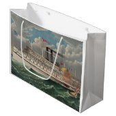 NY Voyage Grand Paddlewheel Stoomboot De Pelgrim Groot Cadeauzakje (Voorkant Gekanteld)