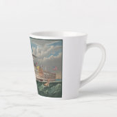 NY Voyage Grand Paddlewheel Stoomboot De Pelgrim Latte Mok (Rechts)