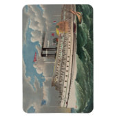 NY Voyage Grand Paddlewheel Stoomboot De Pelgrim Magneet (Verticaal)