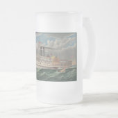 NY Voyage Grand Paddlewheel Stoomboot De Pelgrim Matglas Bierpul (Voorkant rechts)