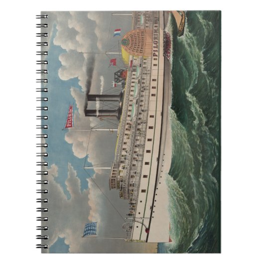 NY Voyage Grand Paddlewheel Stoomboot De Pelgrim Notitieboek (Voorkant)