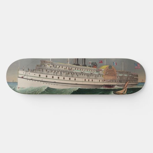 NY Voyage Grand Paddlewheel Stoomboot De Pelgrim Persoonlijk Skateboard (Horizontaal)