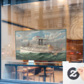 NY Voyage Grand Paddlewheel Stoomboot De Pelgrim Raamsticker (Cafe Raam)