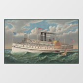 NY Voyage Grand Paddlewheel Stoomboot De Pelgrim Raamsticker (Vel)