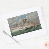 NY Voyage Grand Paddlewheel Stoomboot De Pelgrim Rechthoekige Sticker (Envelop)