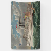 NY Voyage Grand Paddlewheel Stoomboot De Pelgrim Spandoek (Verticaal)