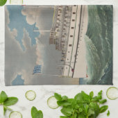 NY Voyage Grand Paddlewheel Stoomboot De Pelgrim Theedoek (Gevouwen)