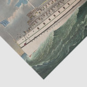 NY Voyage Grand Paddlewheel Stoomboot De Pelgrim Tissuepapier (Detail)