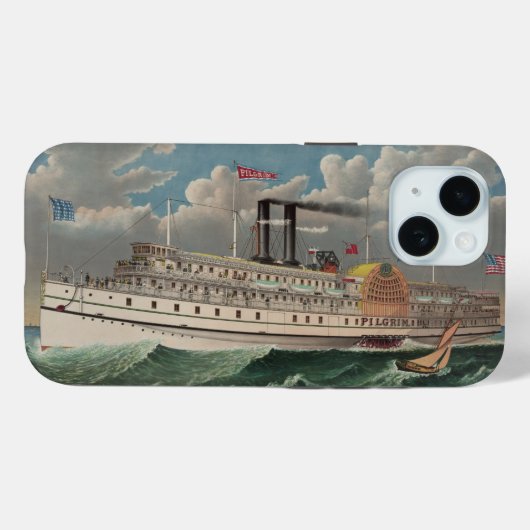 NY Voyage Grand Paddlewheel Stoomschip The Pilgrim Case-Mate iPhone Case (Achterkant (horizontaal))