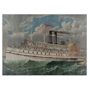 NY Voyage Grand Paddlewheel Stoomschip The Pilgrim Snijplank
