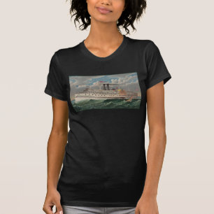 NY Voyage Grand Paddlewheel Stoomschip The Pilgrim T-shirt