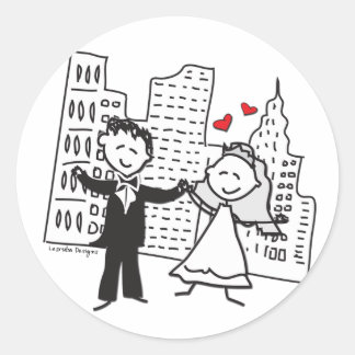 NY Wedding Ronde Sticker