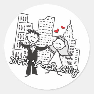 NY Wedding Ronde Sticker