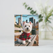 NY Westie Briefkaart (Staand voorkant)