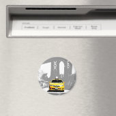 Ny Yellow Taxi Nyc Pop Art Image Brooklyn Bridge Magneet (Insitu (Vaatwasser))