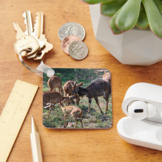 Nyala, Gestreepte Antilope met Stijl Sleutelhanger
