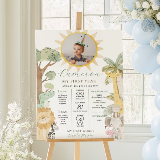 Nyala Safari Animals eerste verjaardag mijlpaal Poster