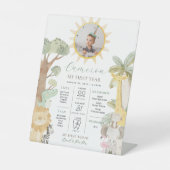 Nyala Safari Animals eerste verjaardag mijlpaal Reclamebord Met Voetstuk (Voorkant)