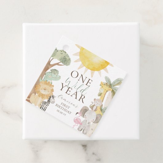 Nyala Safari Dieren Een Wild Jaar Eerste Verjaarda Bedankjes Labels (In situ)