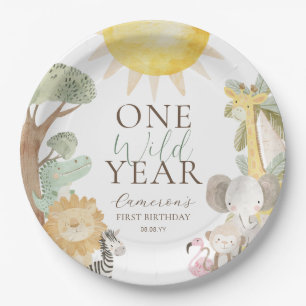 Nyala Safari Dieren Een Wild Jaar Eerste Verjaarda Papieren Bordje