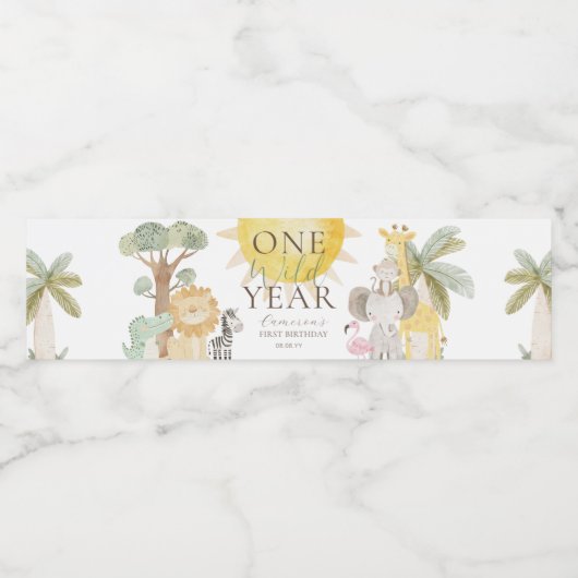 Nyala Safari Dieren Een Wild Jaar Eerste Verjaarda Waterfles Etiket (Enkel label)