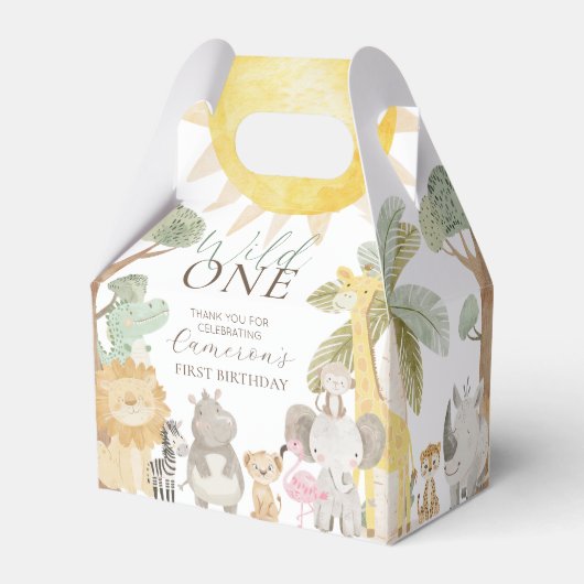 Nyala Safari Dieren Eerste Verjaardag Bedankdoosjes (Achterkant)