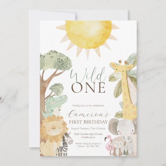 Nyala Safari Dieren Eerste Verjaardag Kaart (Voorkant)