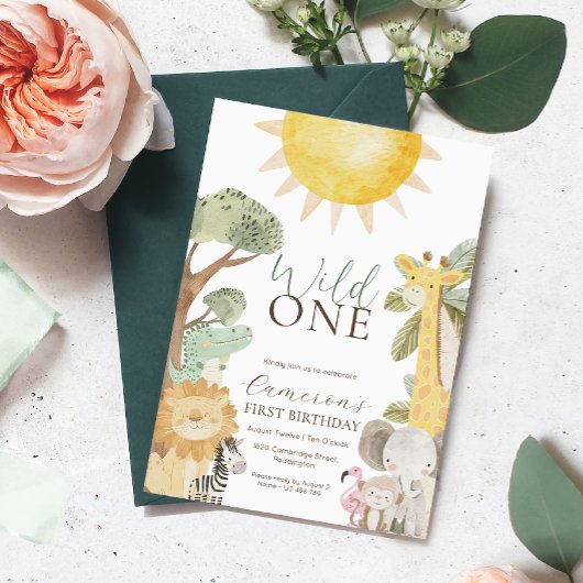 Nyala Safari Dieren Eerste Verjaardag Kaart