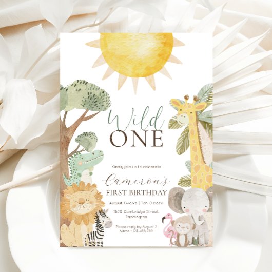 Nyala Safari Dieren Eerste Verjaardag Kaart