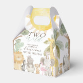 Nyala Safari Dieren Twee Wilde Tweede Verjaardag Bedankdoosjes (Achterkant)