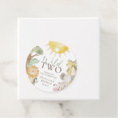 Nyala Safari Dieren Twee Wilde Tweede Verjaardag Bedankjes Labels (In situ)