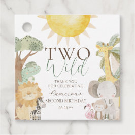 Nyala Safari Dieren Twee Wilde Tweede Verjaardag Bedankjes Labels