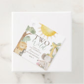 Nyala Safari Dieren Twee Wilde Tweede Verjaardag Bedankjes Labels (In situ)