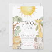 Nyala Safari Dieren Twee Wilde Tweede Verjaardag Kaart (Voorkant)