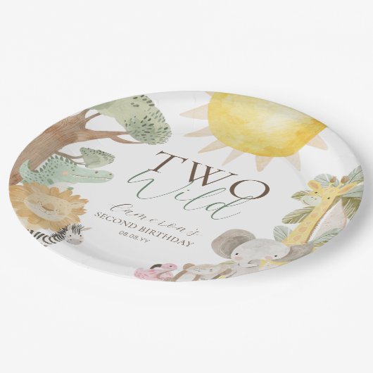 Nyala Safari Dieren Twee Wilde Tweede Verjaardag Papieren Bordje (Gekanteld)