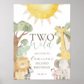 Nyala Safari Dieren Twee Wilde Tweede Verjaardag Poster (Voorkant)