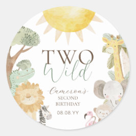 Nyala Safari Dieren Twee Wilde Tweede Verjaardag Ronde Sticker