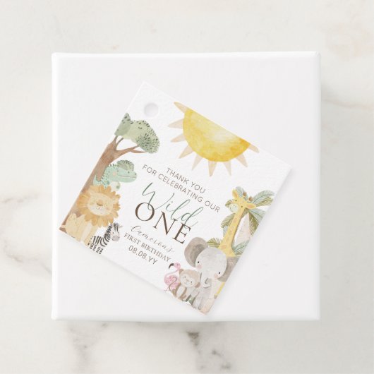 Nyala Safari Dieren Wild Een Eerste Verjaardag Bedankjes Labels (In situ)