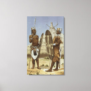 Nyam-nyam strijders uit de geschiedenis van de men canvas afdruk