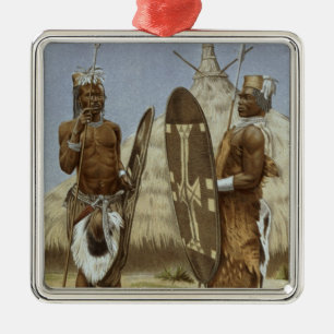 Nyam-nyam strijders uit de geschiedenis van de men metalen ornament