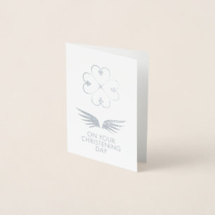 Nyame Dua Christening Card (wit) Folie Kaarten