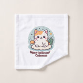 Nyan-believable Cuteness – Schattigee Kawaii Cat Bad Handdoek (Wasdoekje)