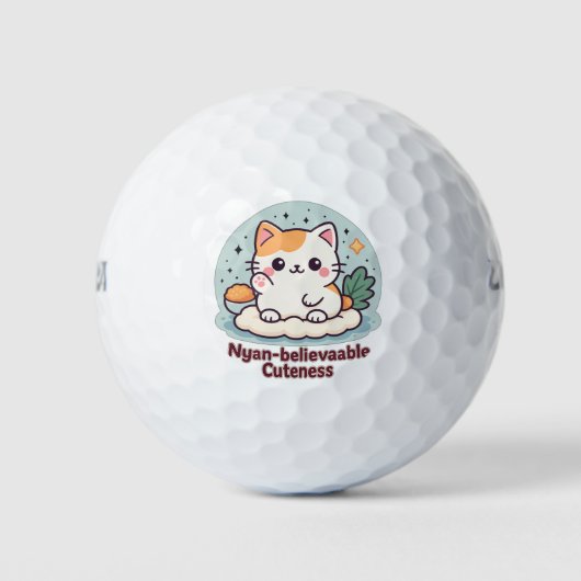 Nyan-believable Cuteness – Schattigee Kawaii Cat Golfballen (Voorkant)