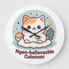 Nyan-believable Cuteness – Schattigee Kawaii Cat Grote Klok